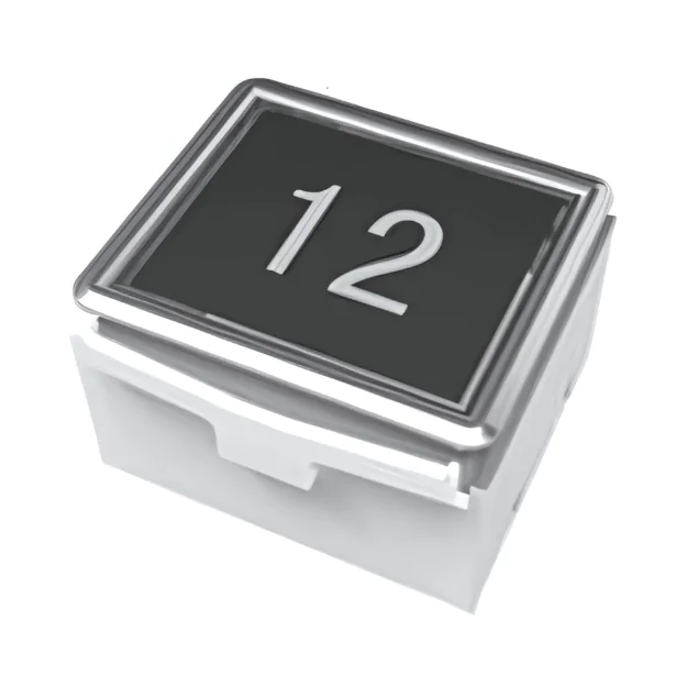 elevator push button square black