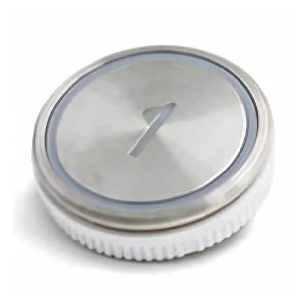 elevator push button round golden and white color
