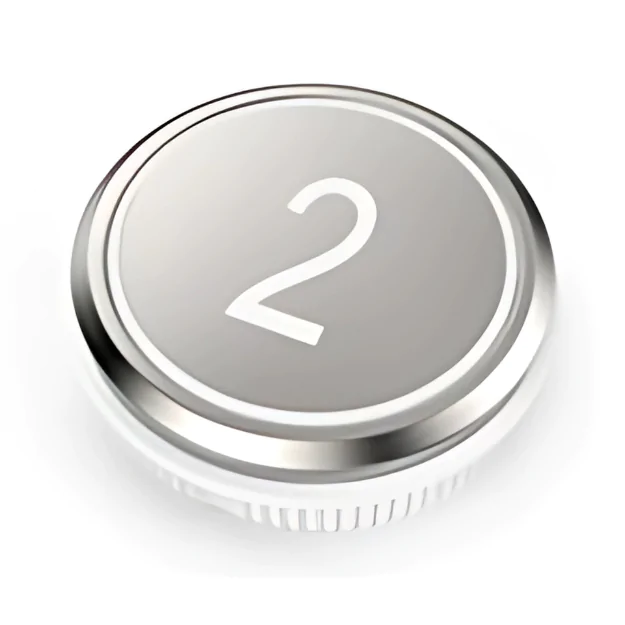 elevator push button round silver