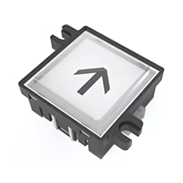 unique elevator push button rectangleblack and silver and bue with arrow sign